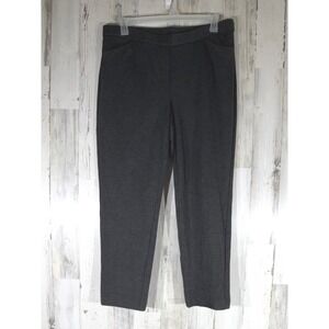 J Jill Ponte Slim Leg Pull On Pants XL (36x28) Stretch Tapered Charcoal Gray